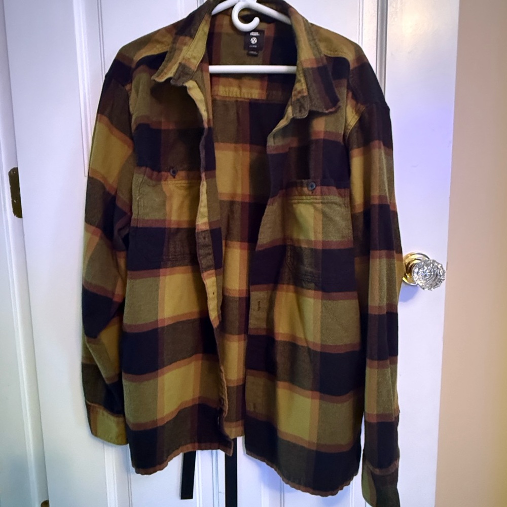 Vans Olive and Black Plaid Shirt Jacket
